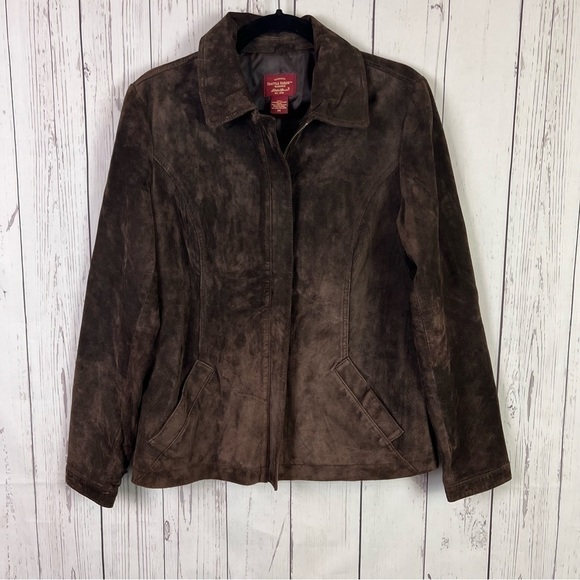 美品90s Eddie Bauer suede jacket Msizeブラック Classic Logo Eddie Bauer Women's 1/2-Zip Microfleece Jacket